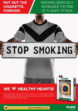 stop smoking health message poster