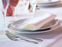 clean white table napkin on top of a plate