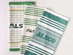 different colour and design of Alsco Tea Towel