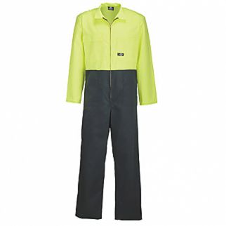 Industrial Two Tone Polycotton Overall Yellow Green