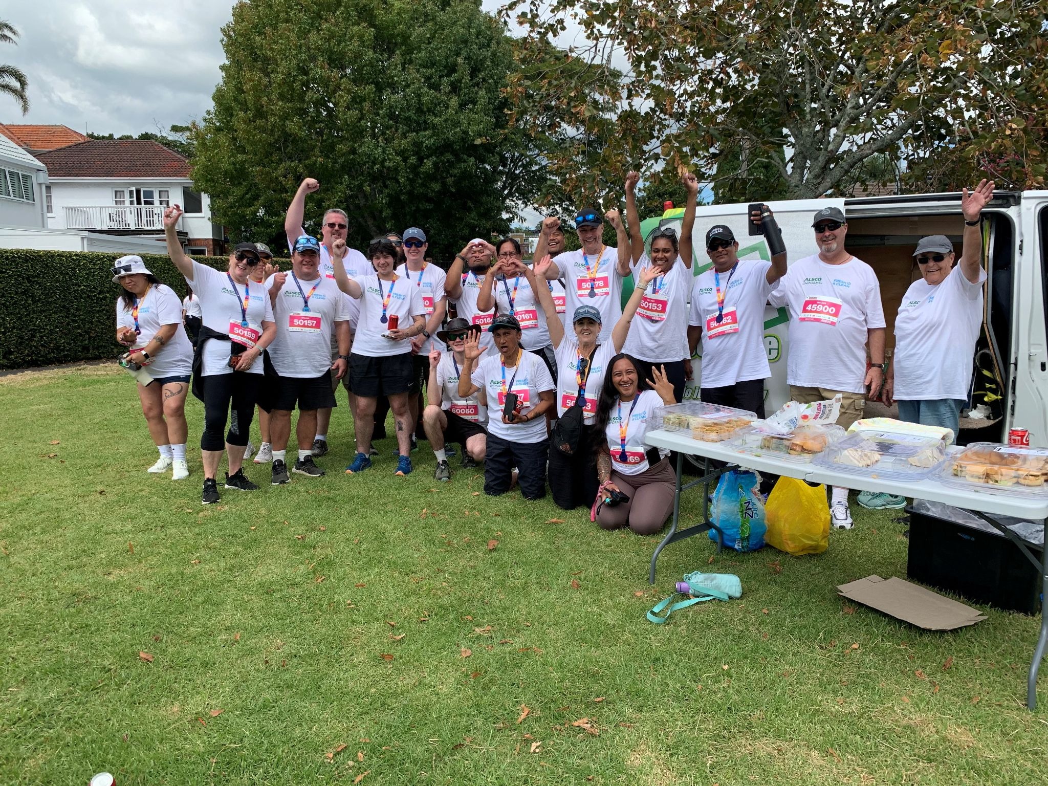 Fresh & Clean team celebrating at Round the Bays 2026