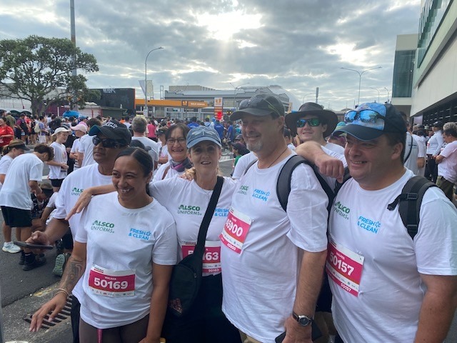Team on the coastal Round the Bays route